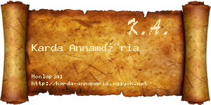 Karda Annamária névjegykártya